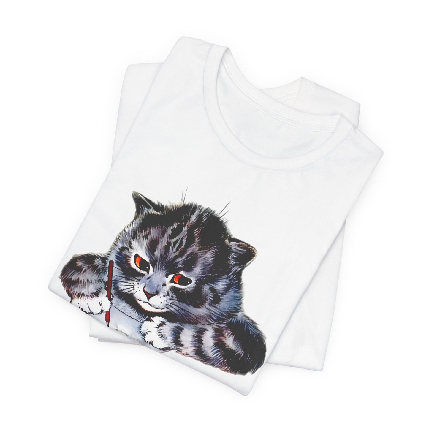 louis wain anthropomorphized cat painting i'll draw your portrait tshirt