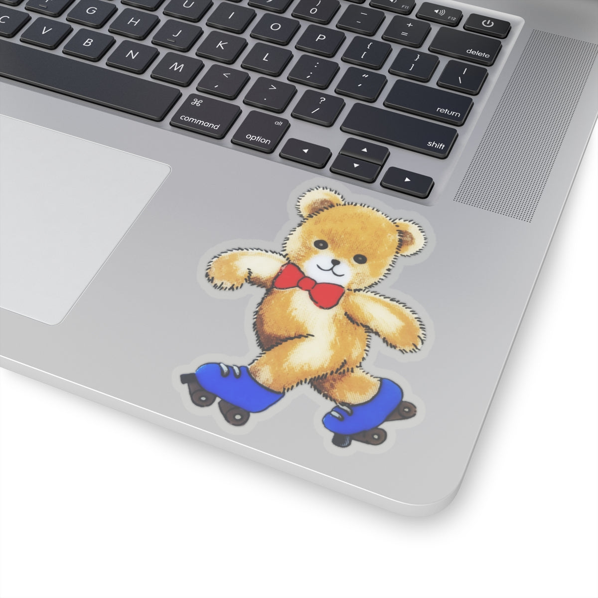 lovable rollerskating bear kiss-cut sticker