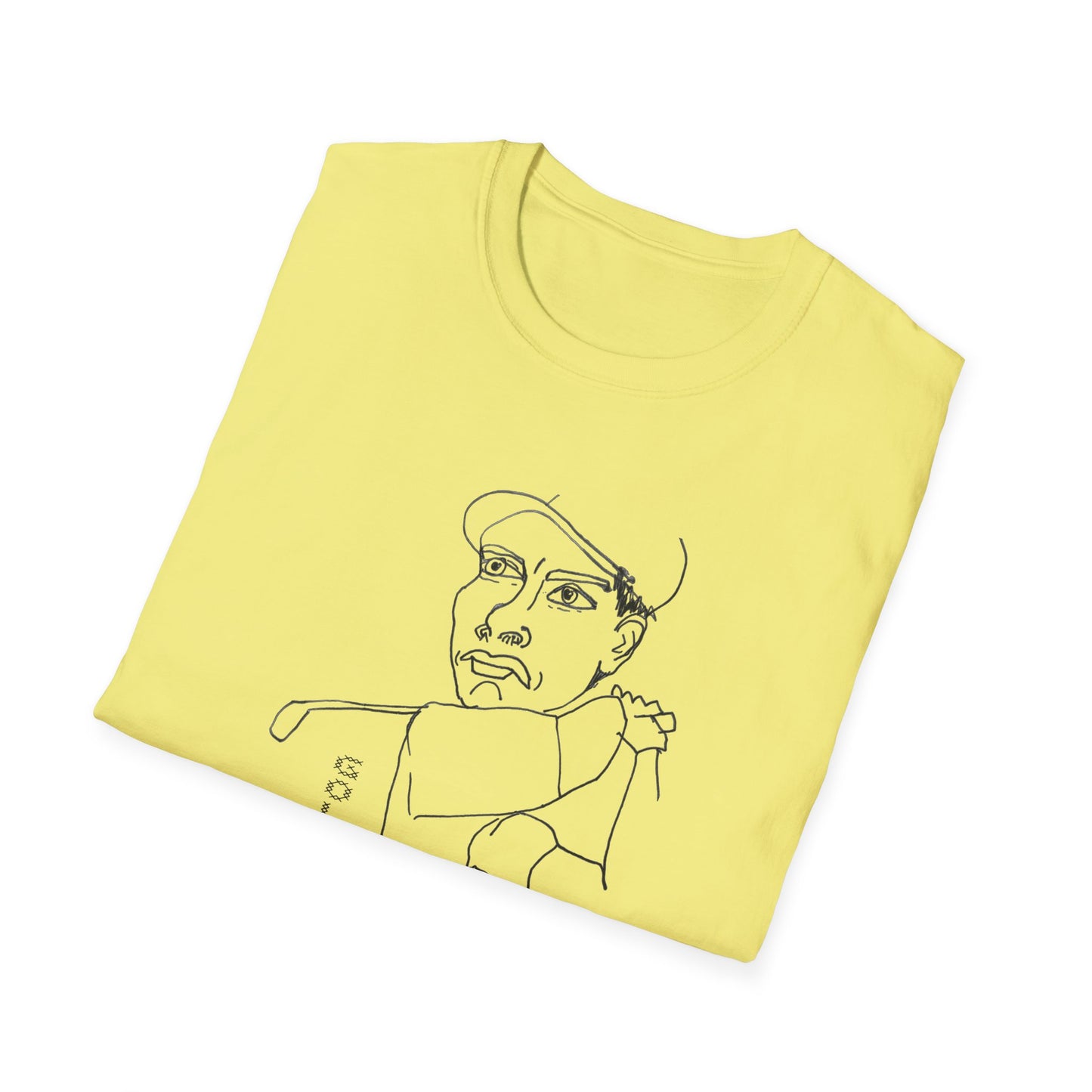 original drawing of a golfing man golf sucks maybe it does maybe it doesn't tshirt