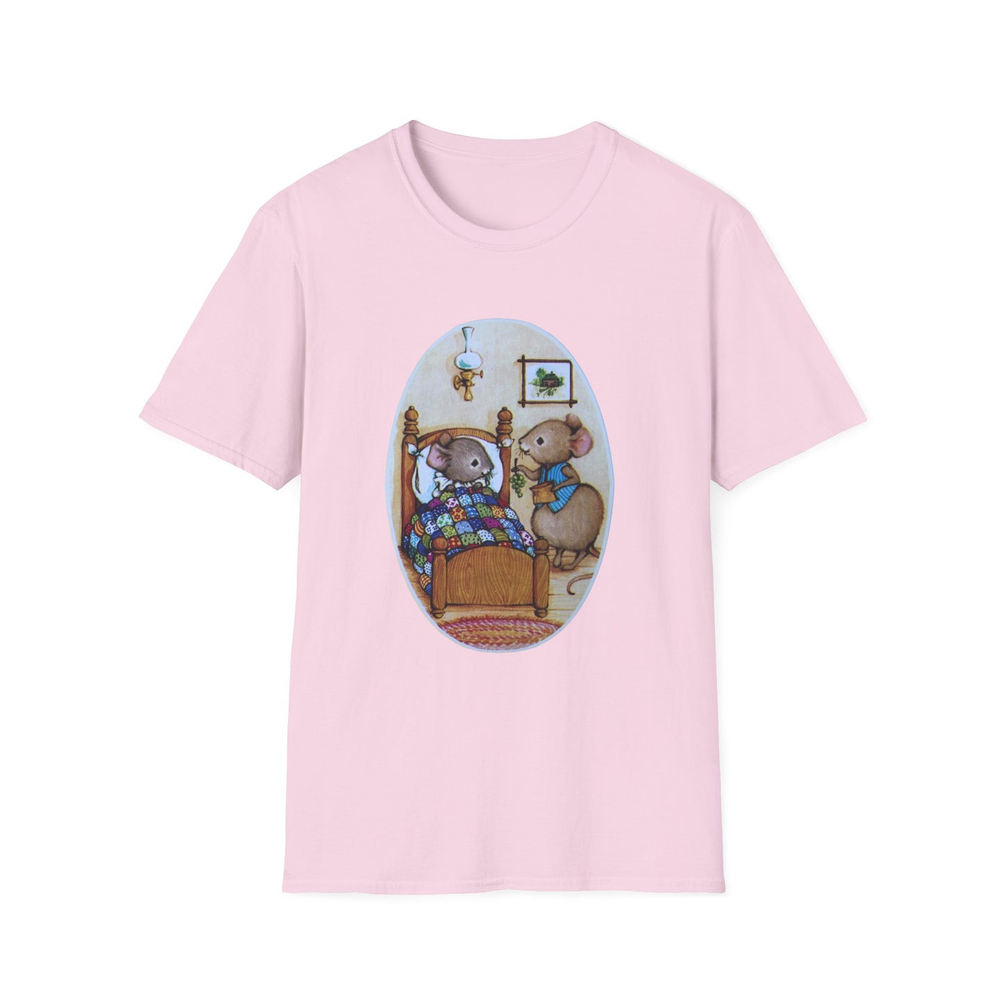 vintage mouse illustration from a 1980s get well greeting card tshirt