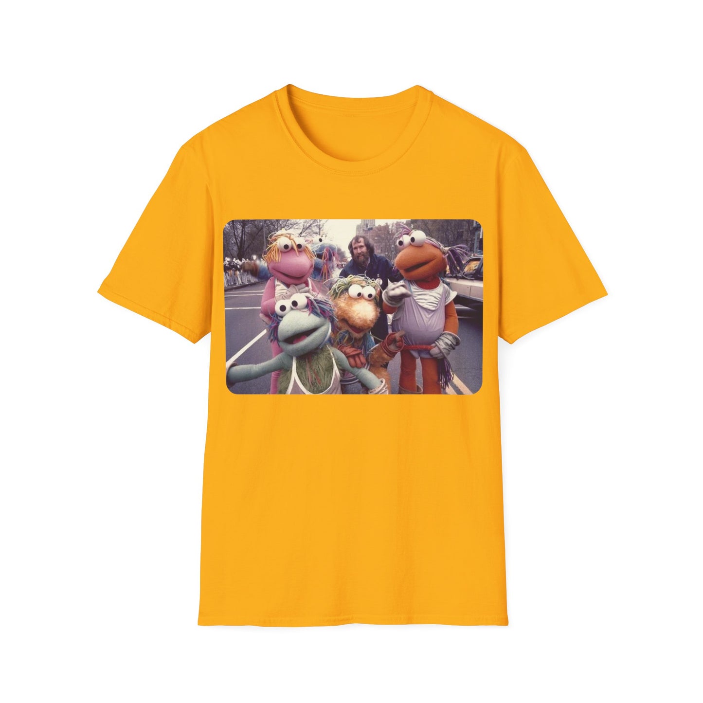 jim henson and the full-body fraggles at the 1984 macy's thanksgiving parade photo tshirt