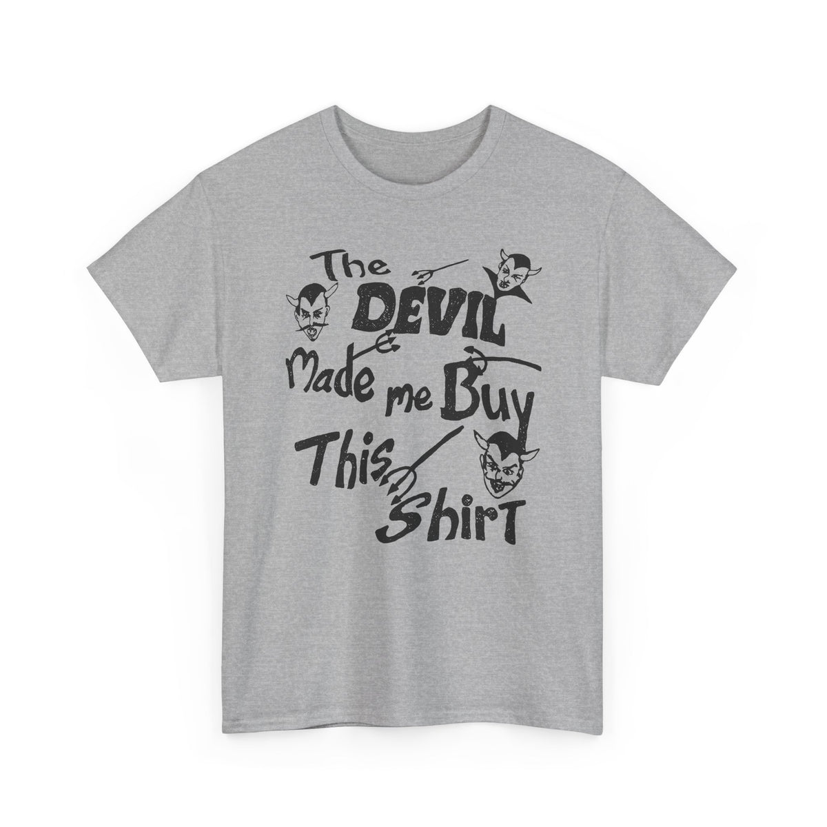 vintage the devil made me buy this shirt custom drawn reproduction tshirt