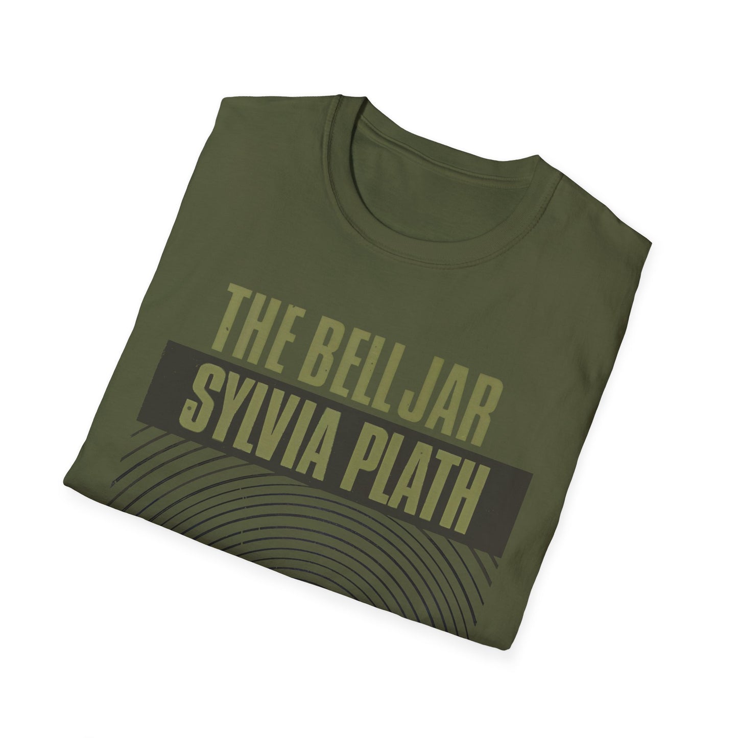 1963 book by sylvia plath "the bell jar" book cover tshirt