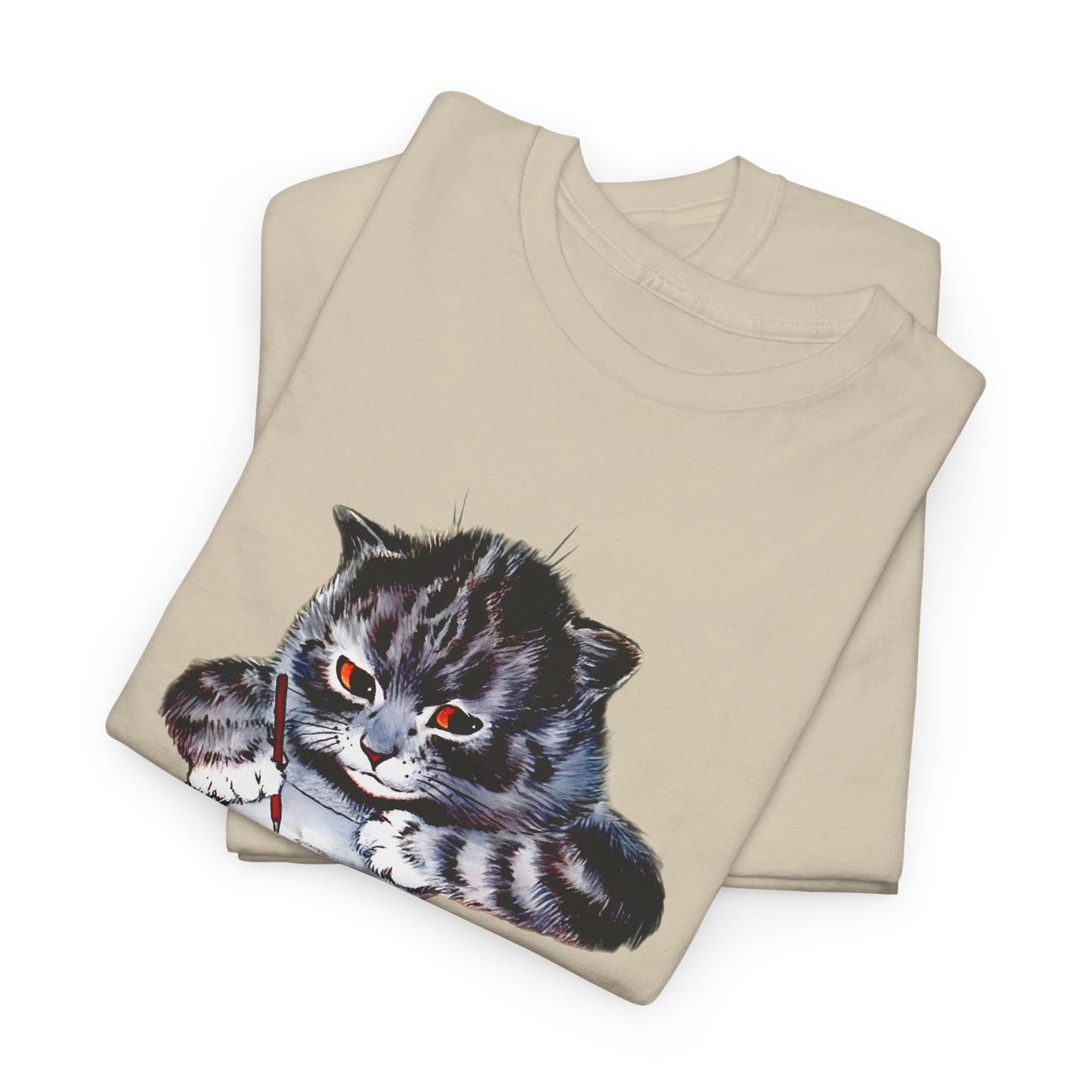 louis wain anthropomorphised cat painting i'll draw your portrait tshirt