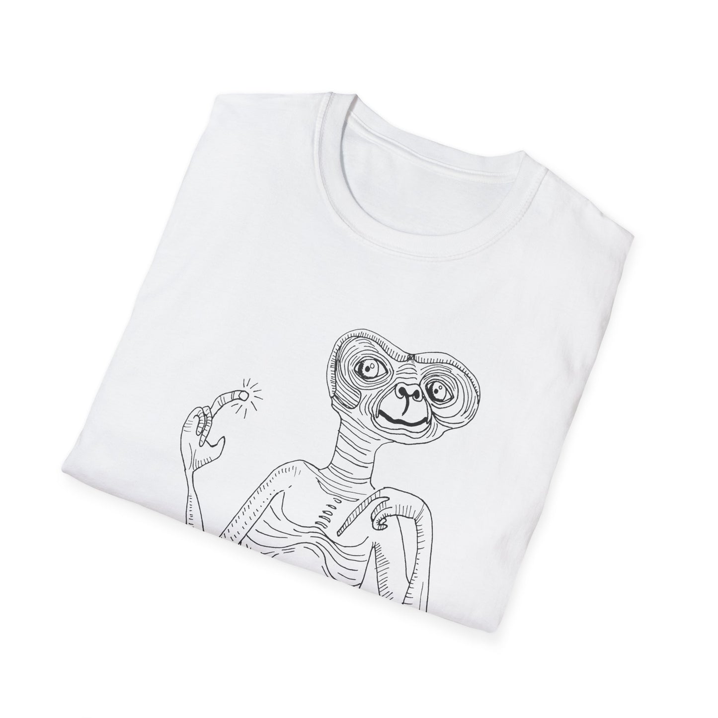 original drawing E.T the extraterrestrial on a tshirt