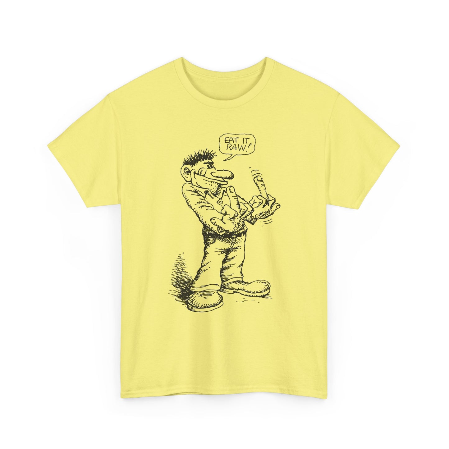 r. crumb eat it raw! double middle finger tshirt
