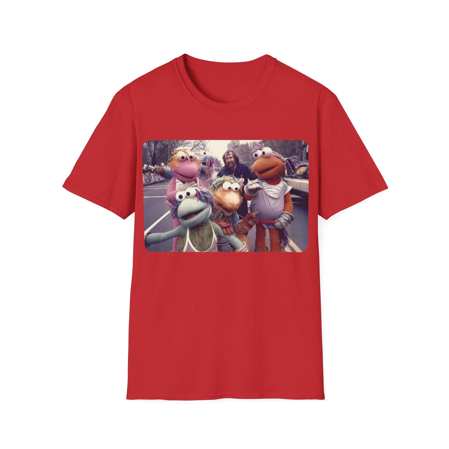 jim henson and the full-body fraggles at the 1984 macy's thanksgiving parade photo tshirt