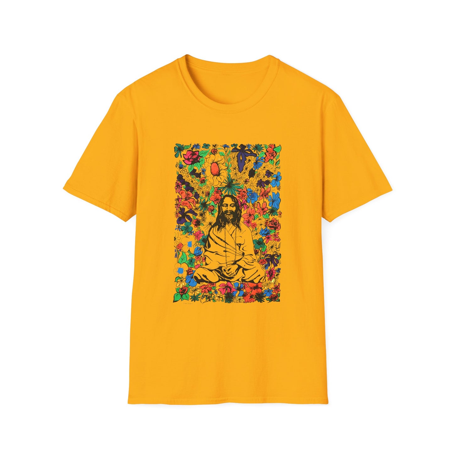 1968 original vintage protest hippy poster maharishi love flowers tshirt