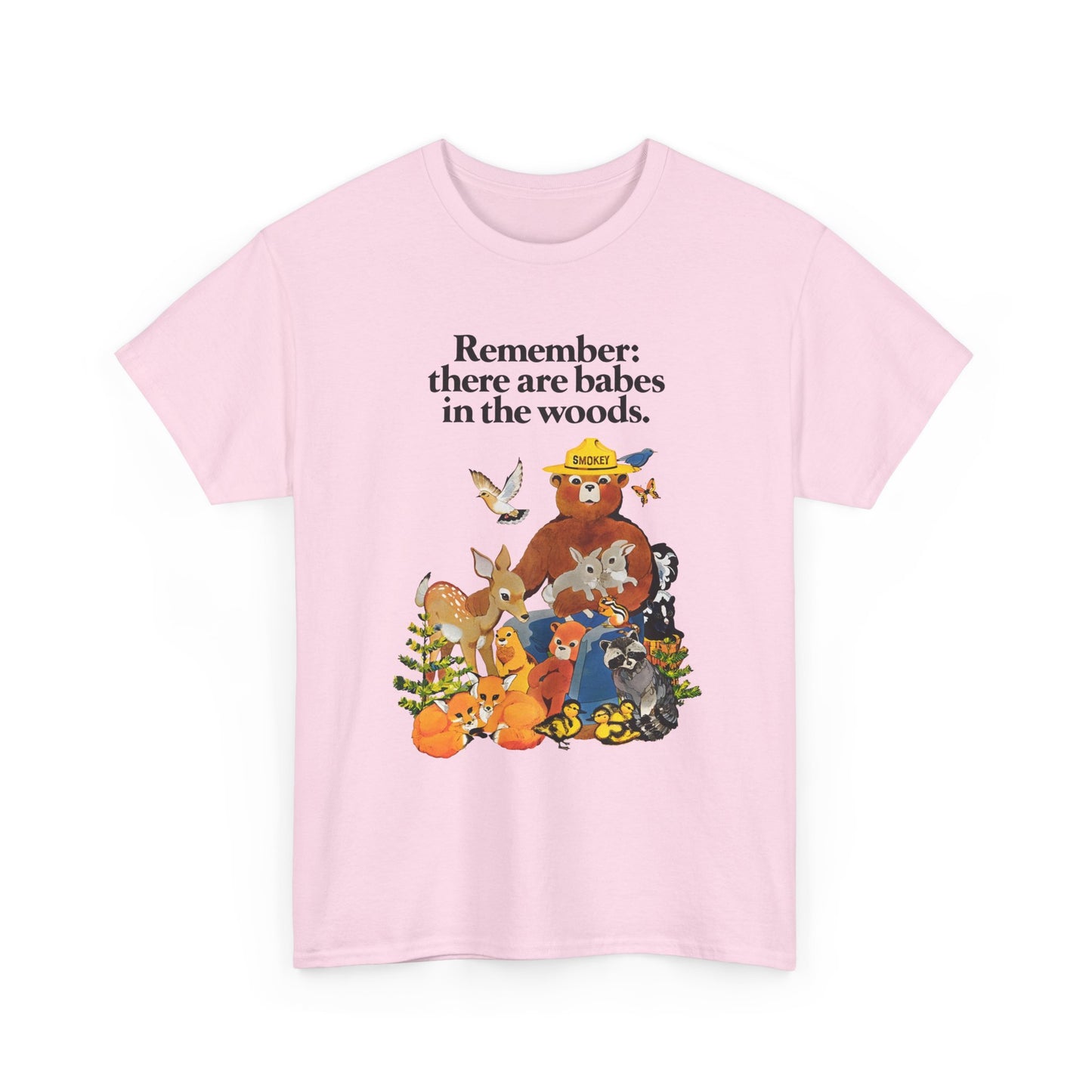 vintage smokey the bear babes in the woods reproduction tshirt
