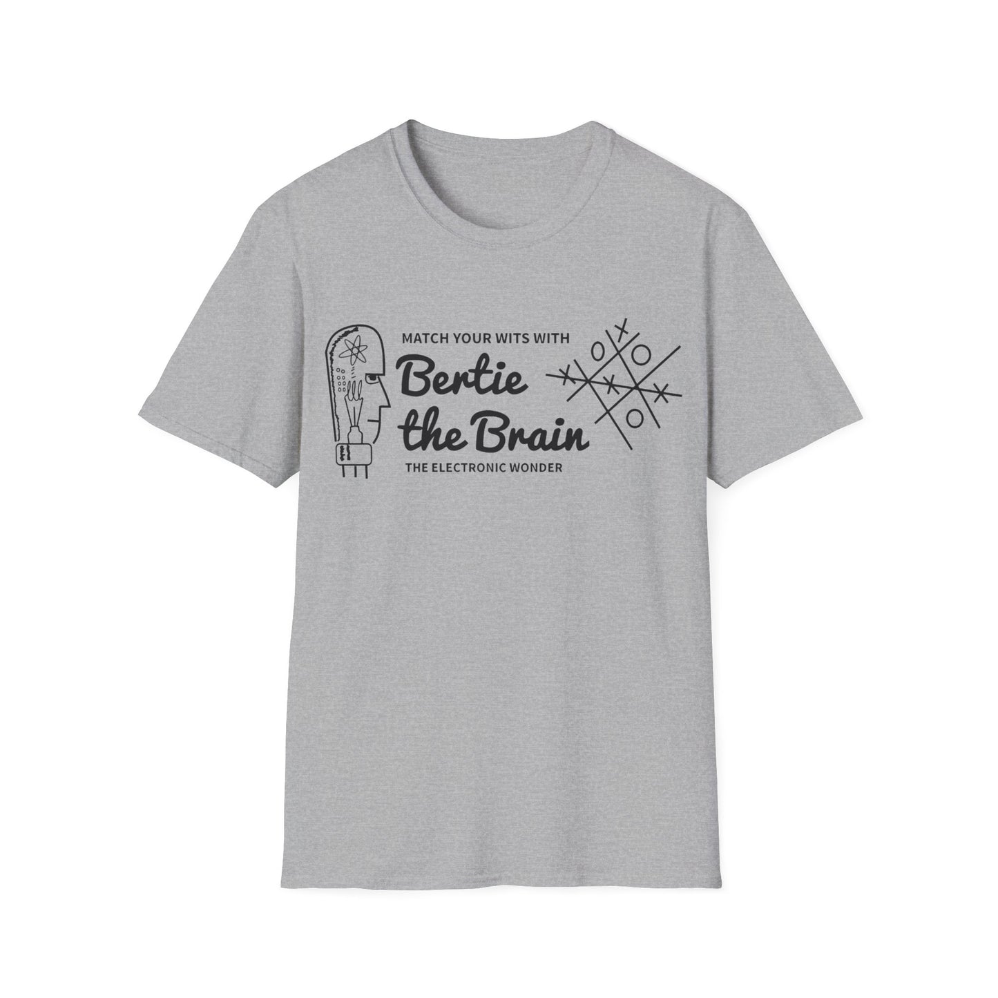 bertie the brain 1950 video game tshirt