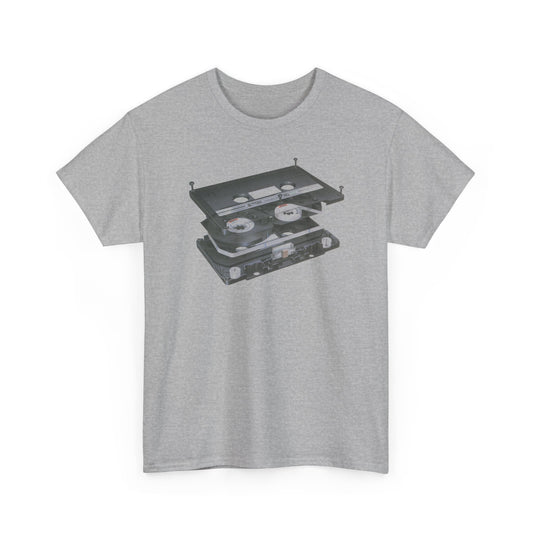 exploded view cassette tape hisashi saito 1980 airbrush graphic tshirt