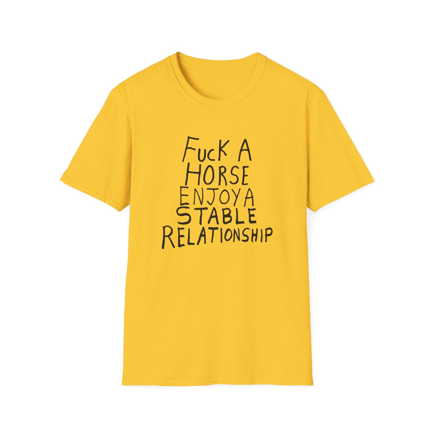 fuck a horse enjoy a stable relationship hand drawn tshirt