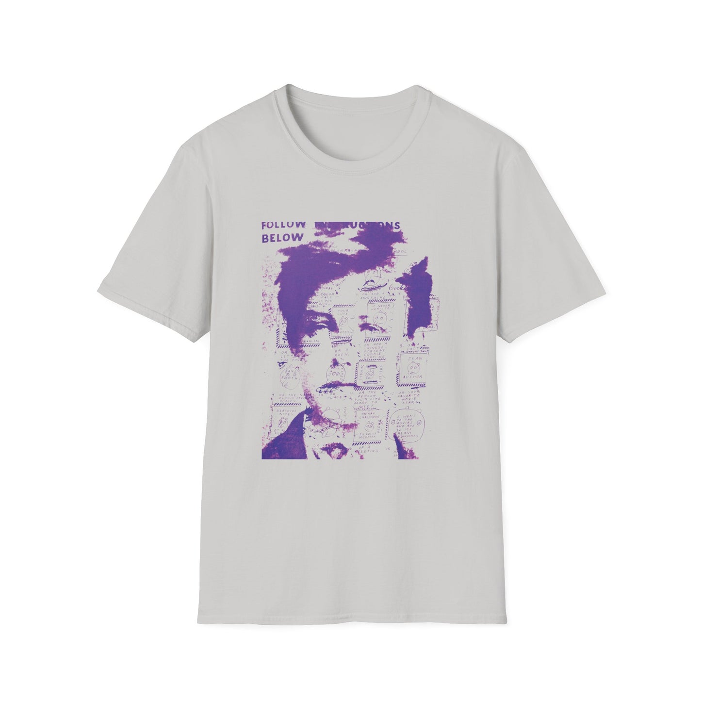 ray johnson arthur rimbaud art in purple tshirt
