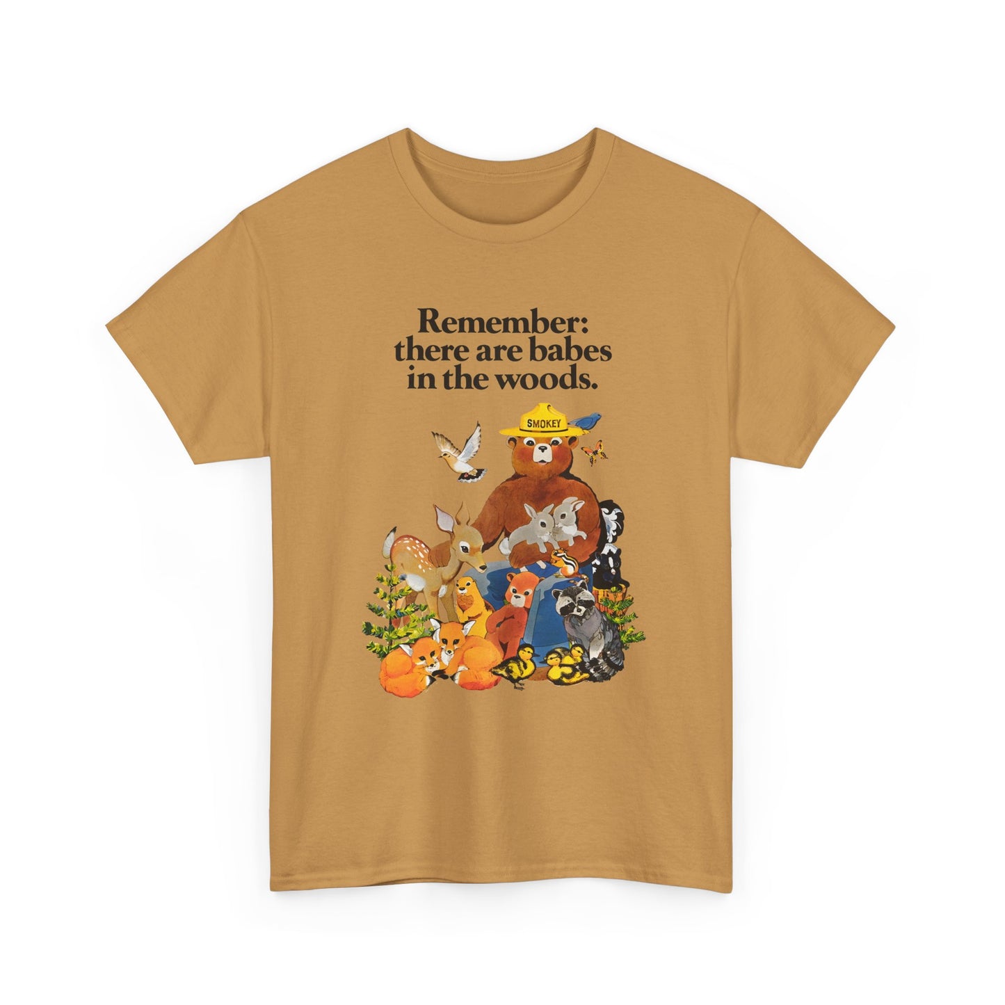 vintage smokey the bear babes in the woods reproduction tshirt