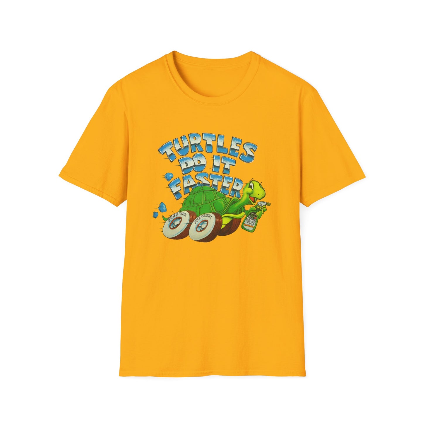 1980s turtle wax advertisement turtles do it faster reproduction tshirt