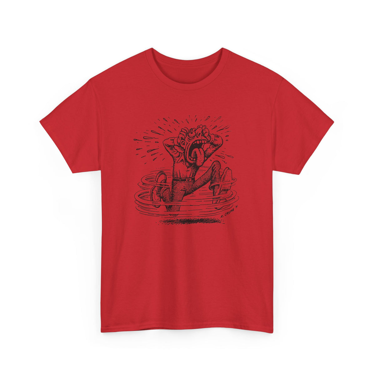 r. crumb man losing it tshirt