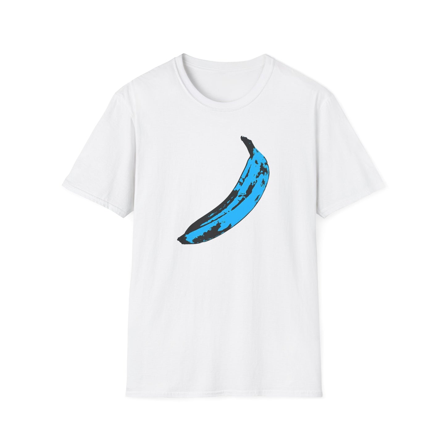 andy warhol's velvet underground and nico banana in blue tshirt