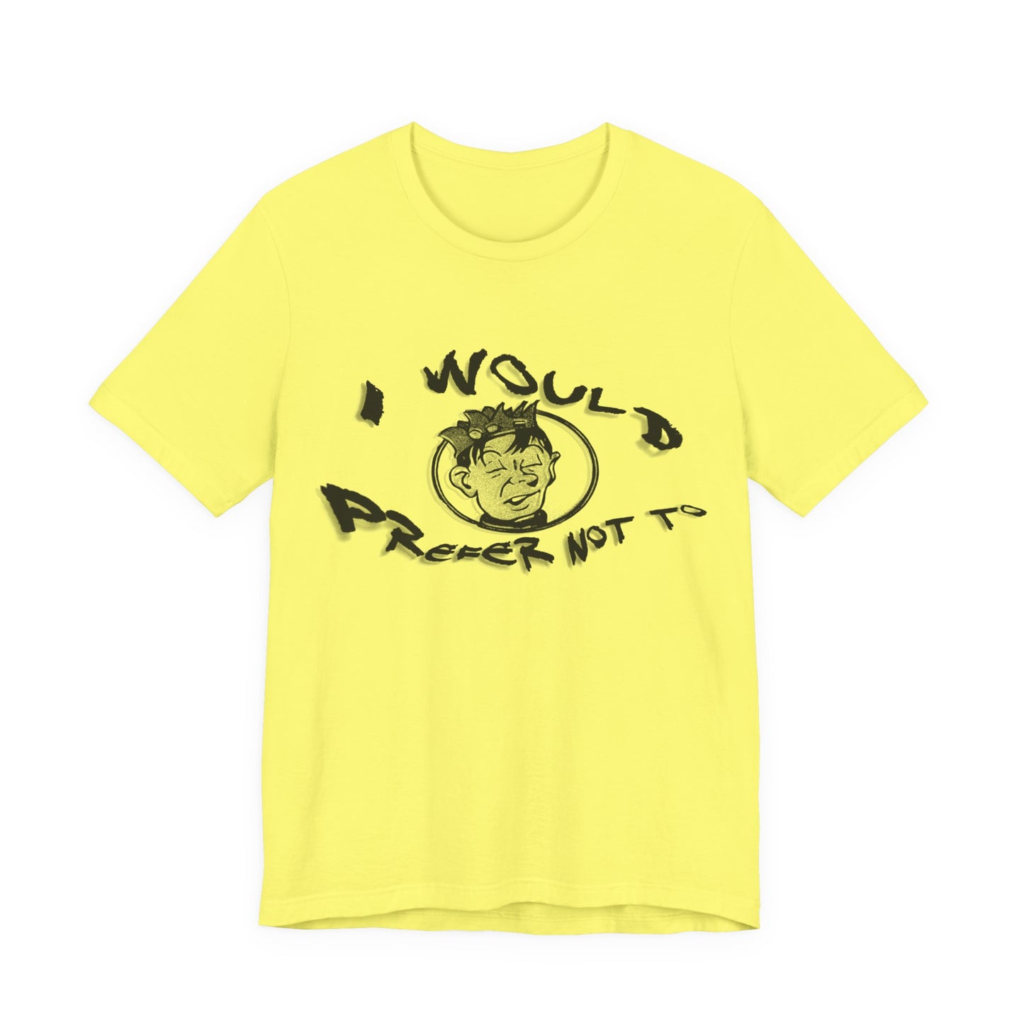 bartleby the scrivener and souphead jones mashup tshirt "I would prefer not to"