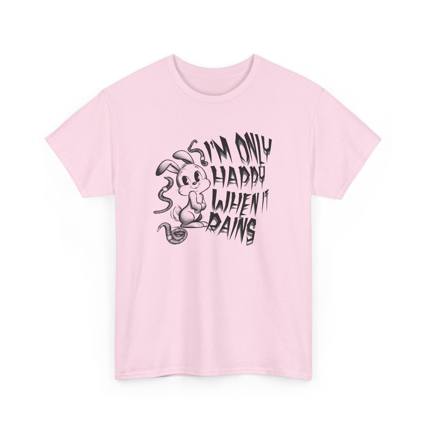 i'm only happy when it rains weird bunny worm tshirt