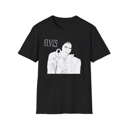 original drawing of elvis during his jumpsuit years tshirt