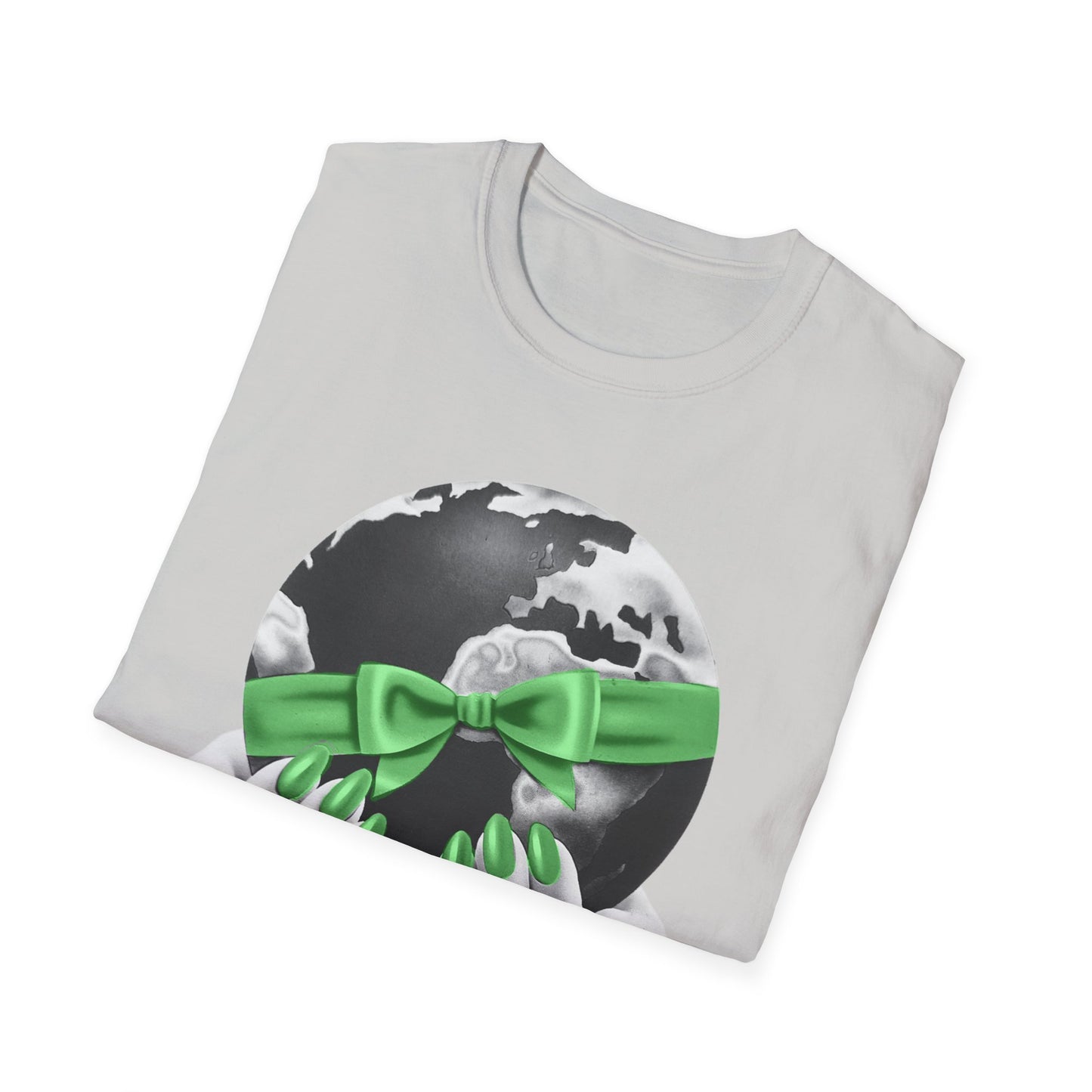 i'd give you the world 1980s graphic from a greeting card green nail version tshirt