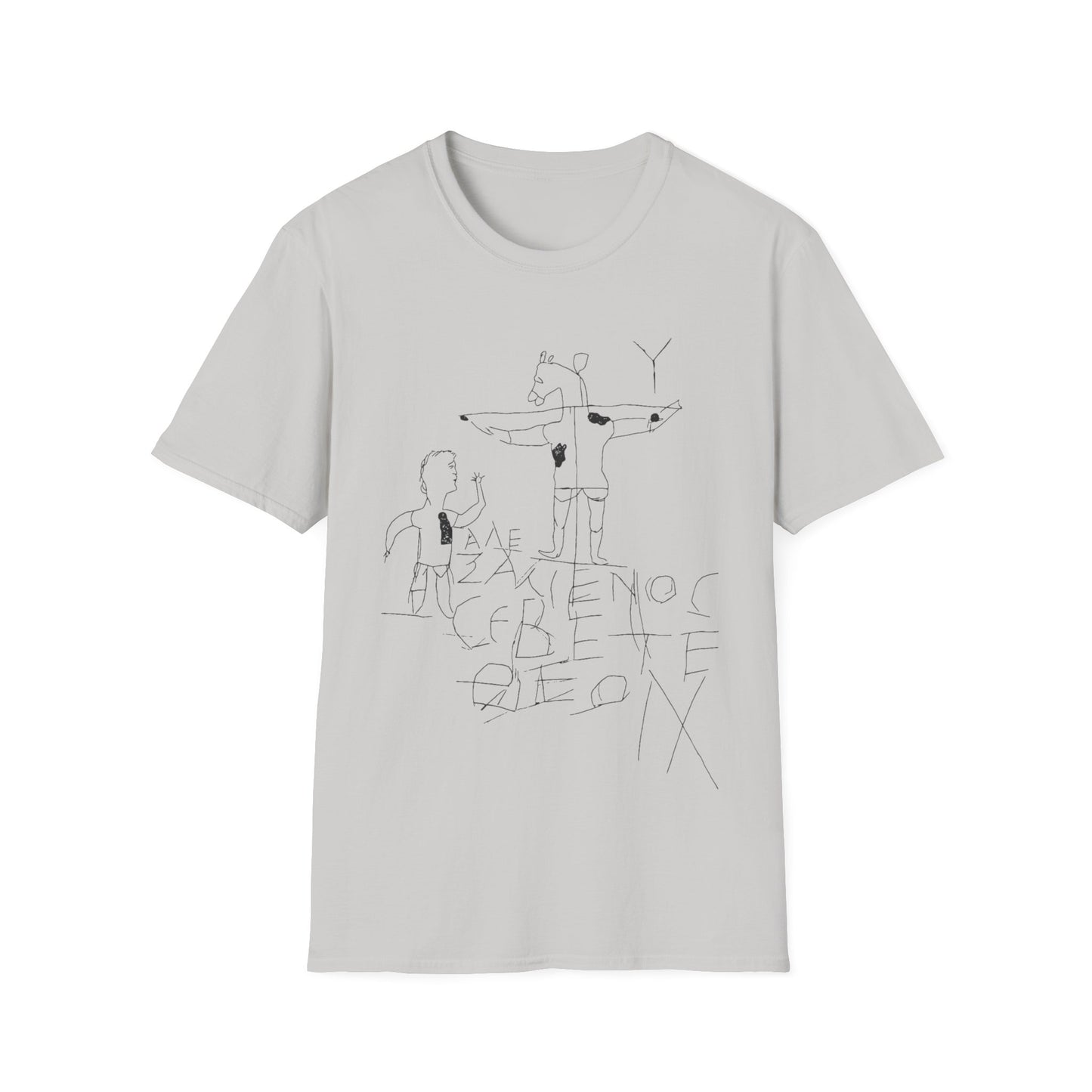 alexamenos graffito blasfemo young man worships donkey early graffiti 200 BC white and black tshirt