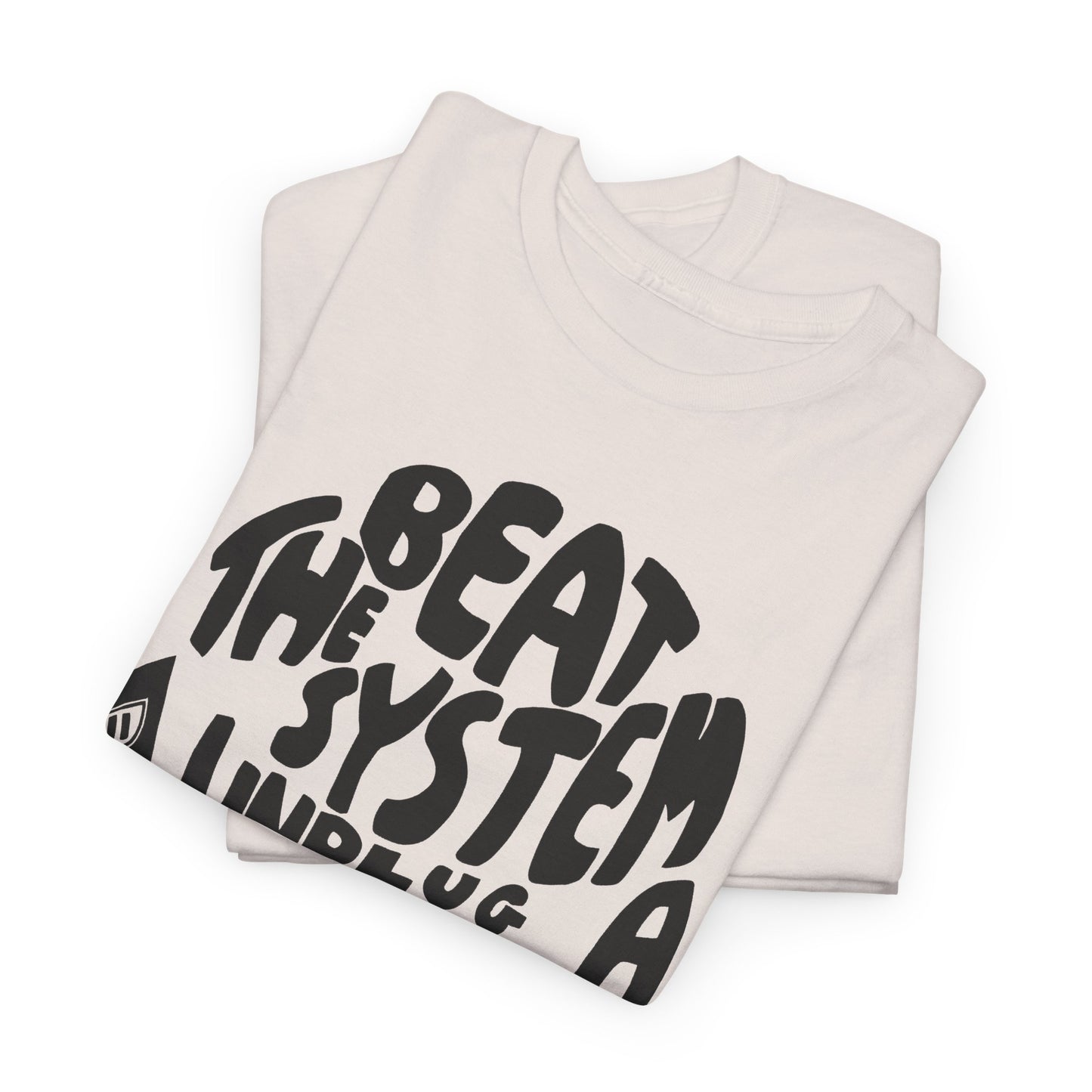1970s beat the system unplug a computer reproduction tshirt