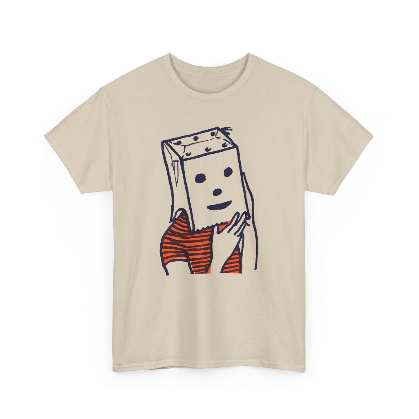 1950s magazine art paper bag halloween mask graphic tshirt