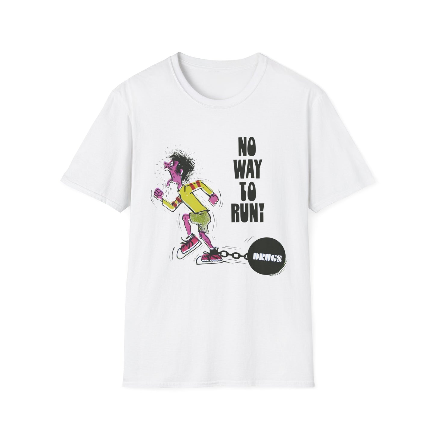 1960s/70s anti-drug poster no way to run (drugs) by smartset smarteen s.o.s tshirt