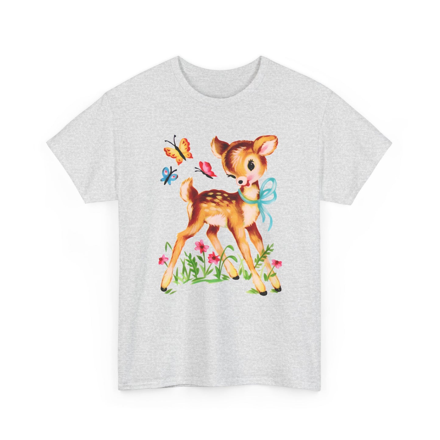 vintage cute baby deer reproduction tshirt