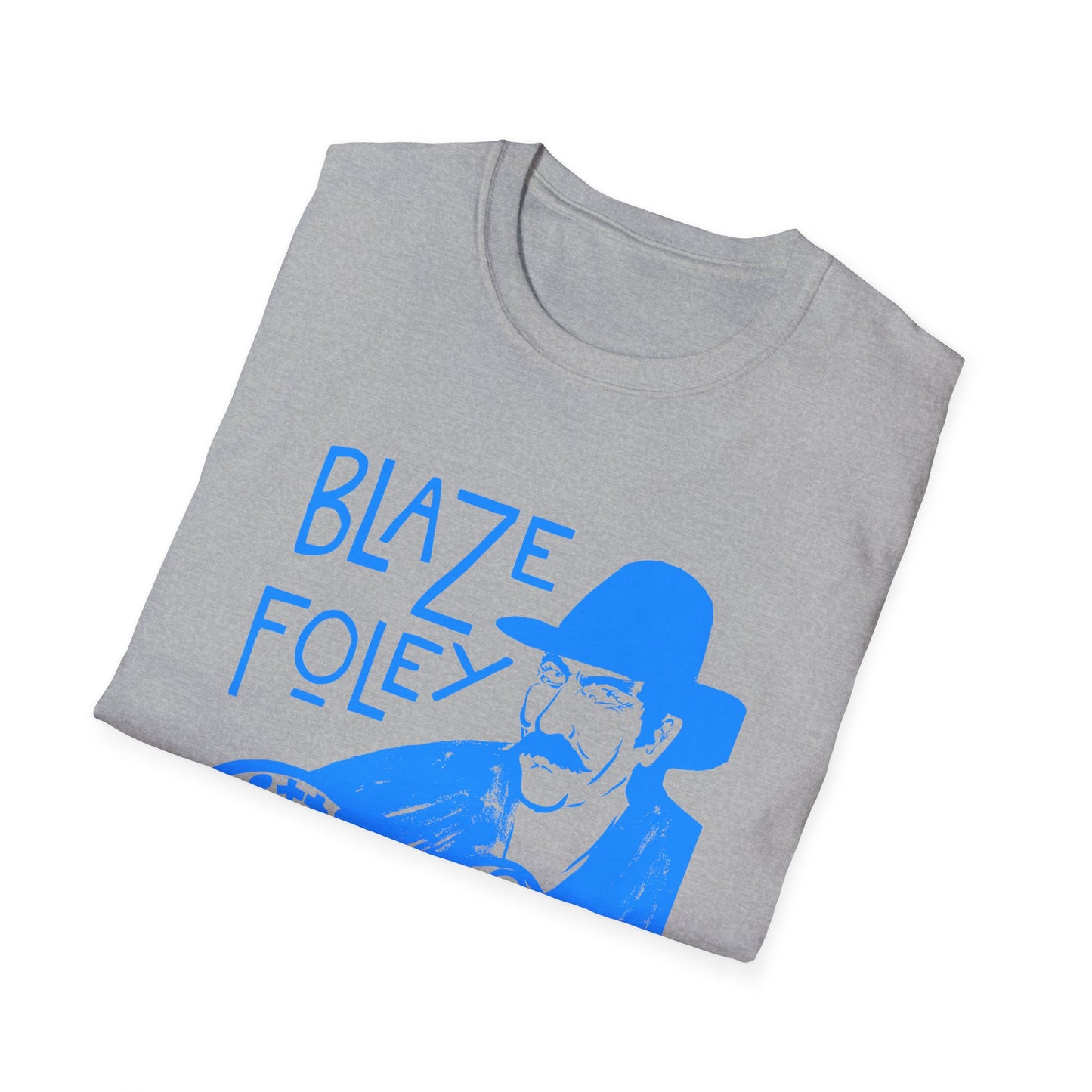 blaze foley sittin' by the road light blue stencil fan art tshirt