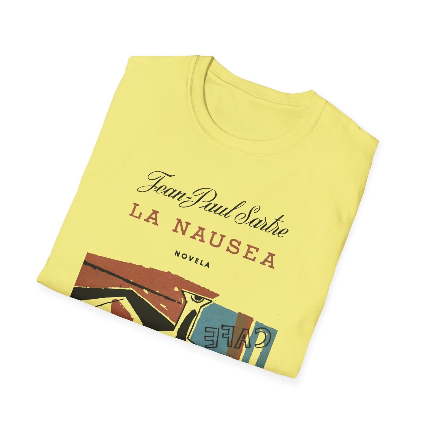 1938 spanish book cover for nausea by jean-paul sartre tshirt