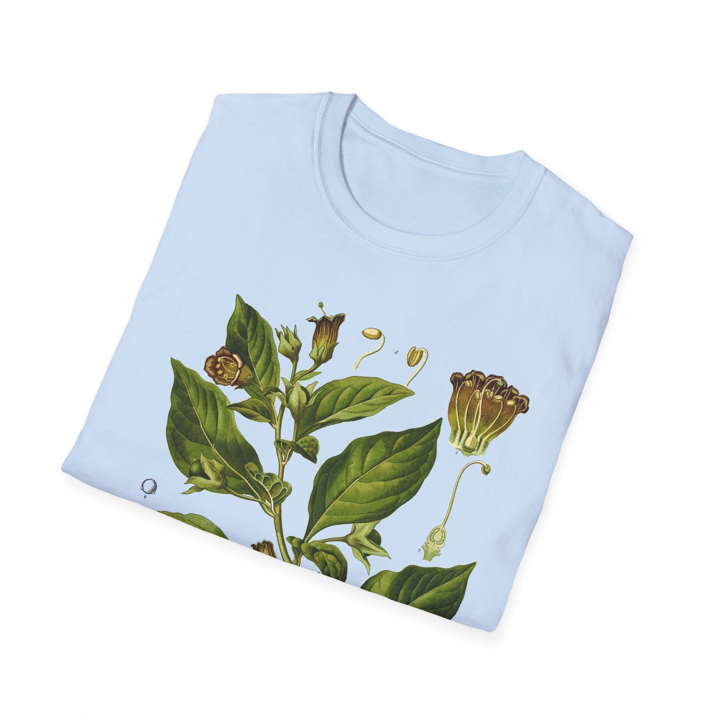 1887 botanical print from kohler's plants by hermann adolph kohler featuring atropa belladonna or deadly nightshade tshirt