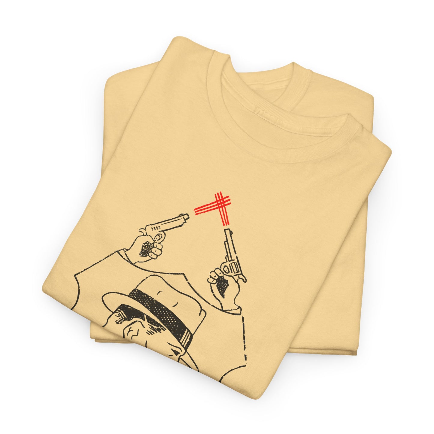 1950s dan dunn dueling guns comic strip transfer tshirt