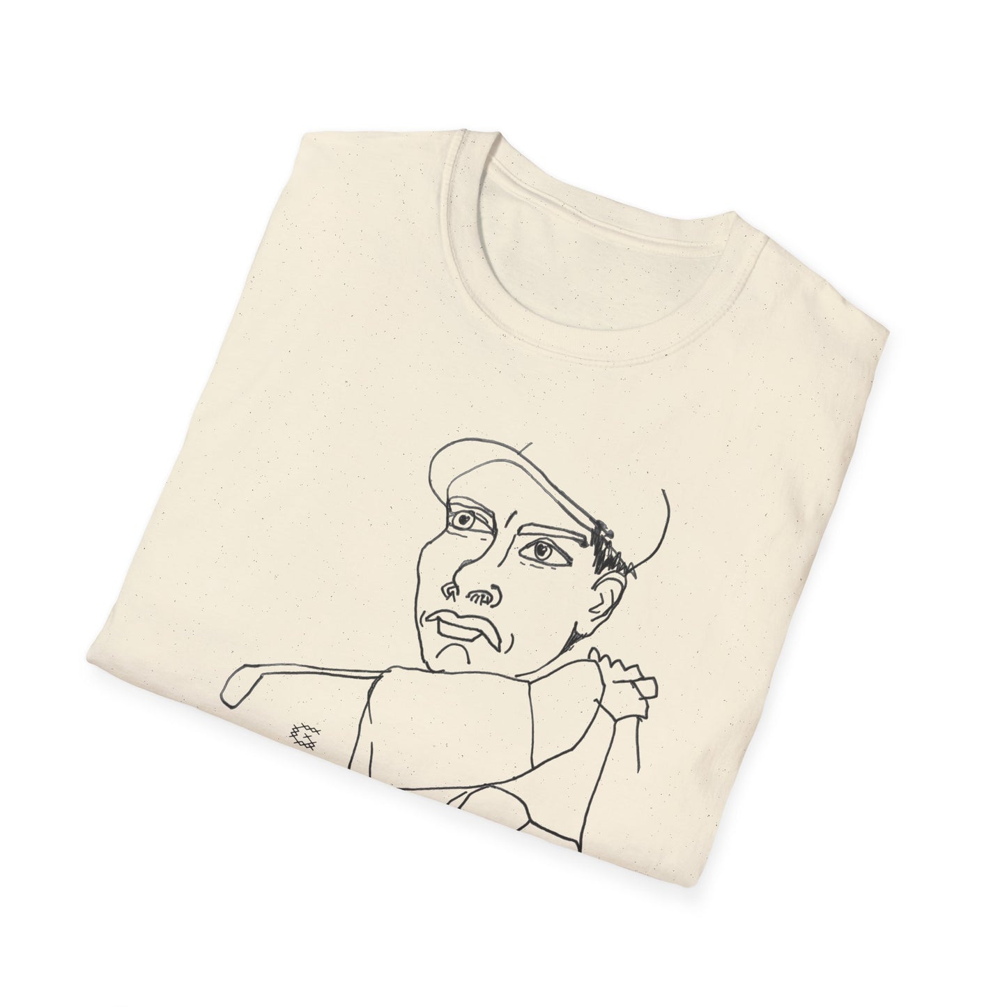 original drawing of a golfing man tshirt reads "golf sucks" maybe it does maybe it doesn't