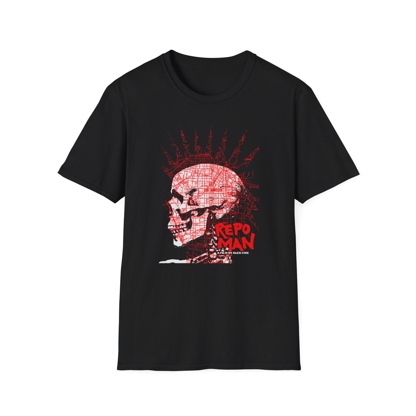 repo man skull punk in red tshirt