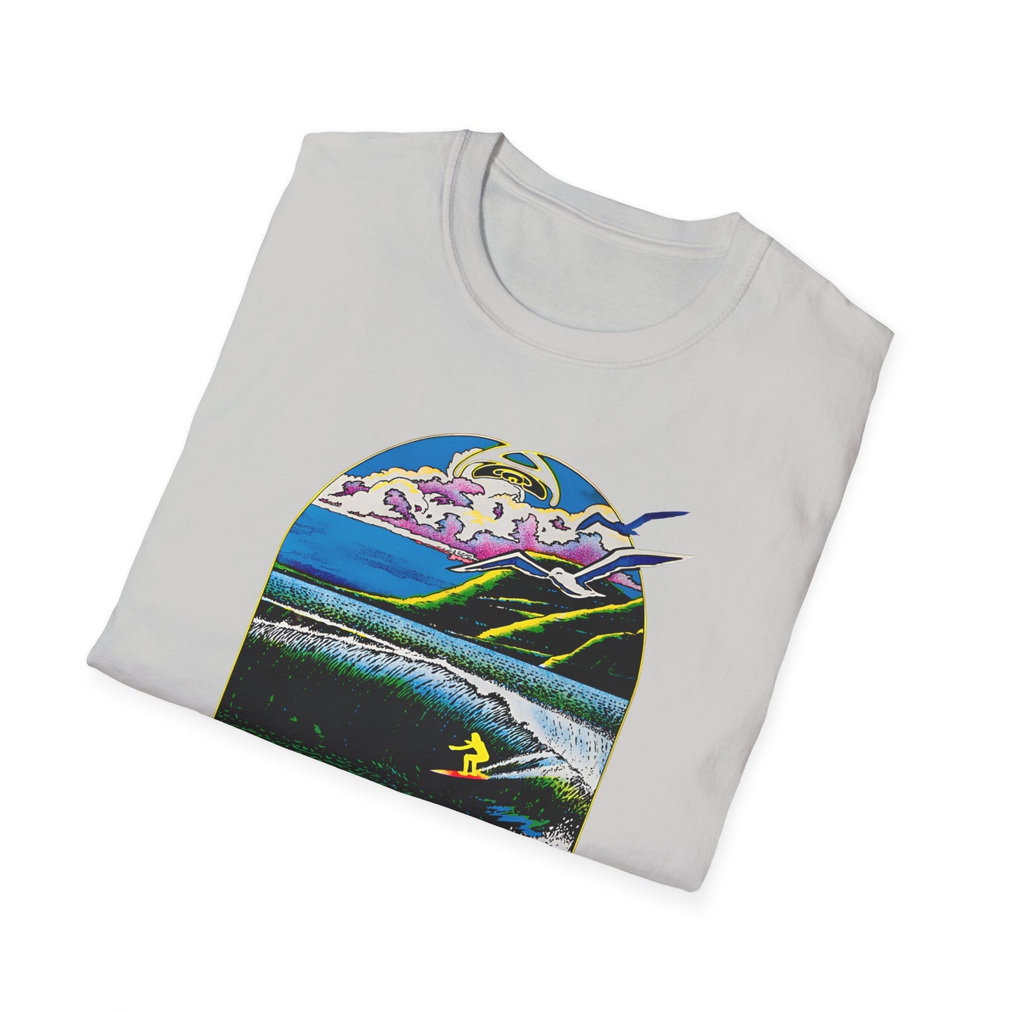 1976 surf rider psychedelic black light poster tshirt