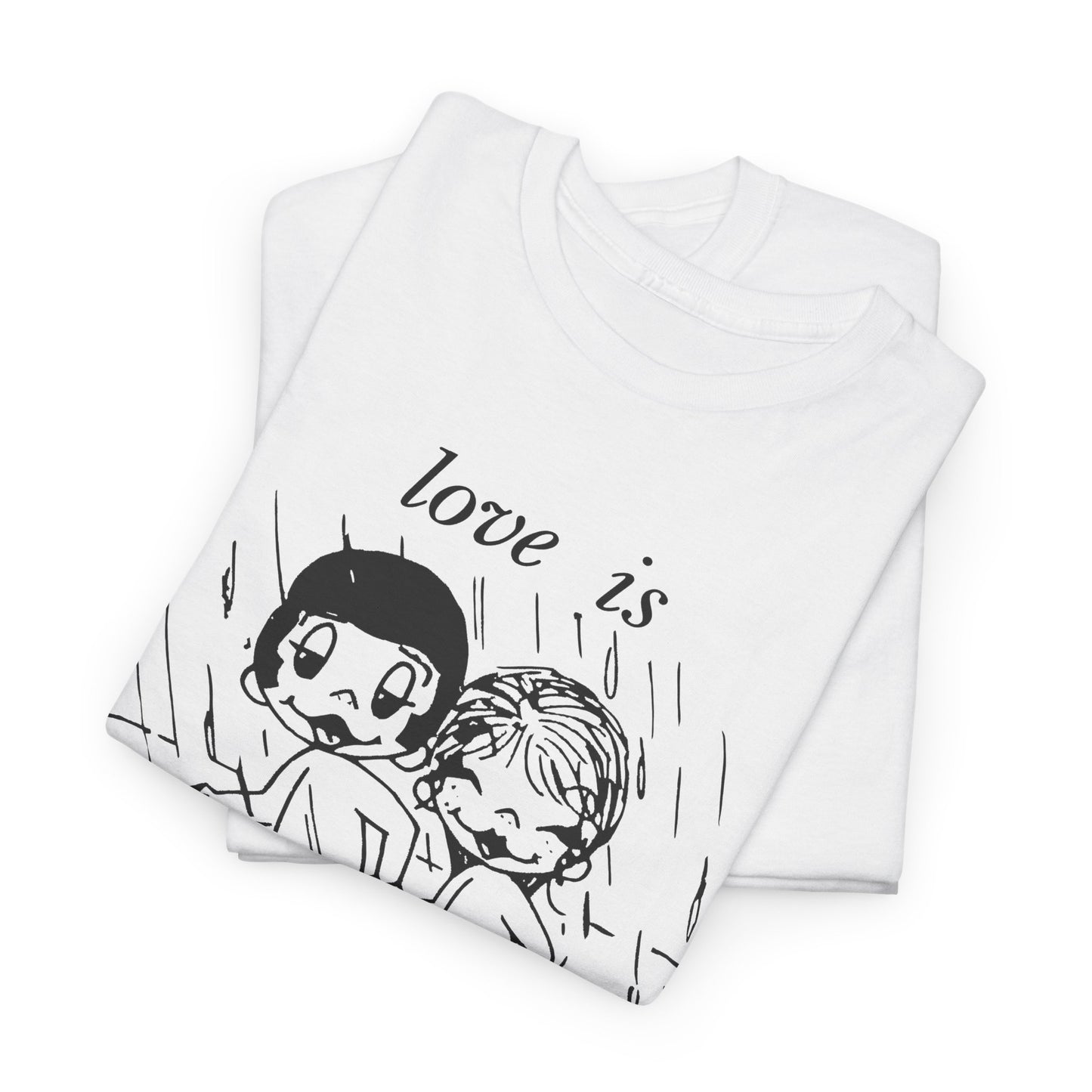 1970 graphic love is a sunny feeling on a rainy day tshirt