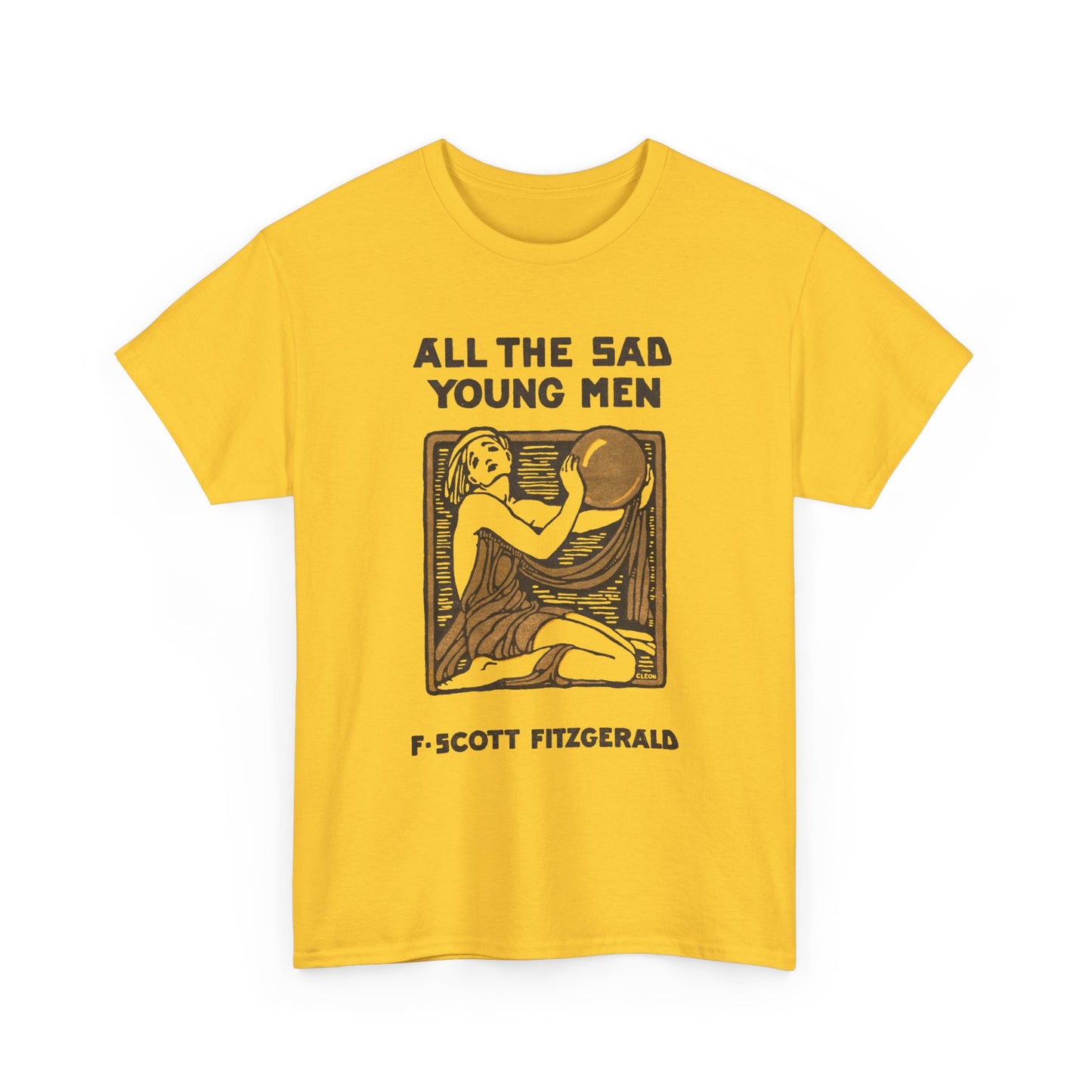 1926 f. scott fitzgerald book cover by cleo damianakes for all the sad young men tshirt