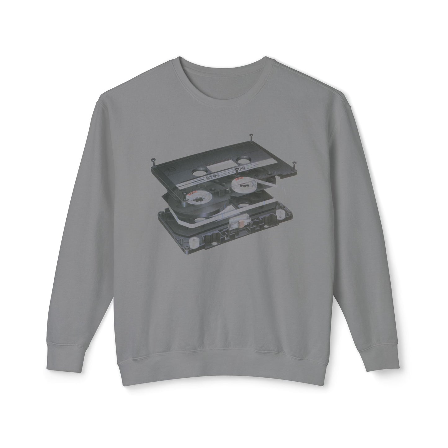 exploded view cassette tape hisashi saito 1980 airbrush graphic 100% cotton sweatshirt