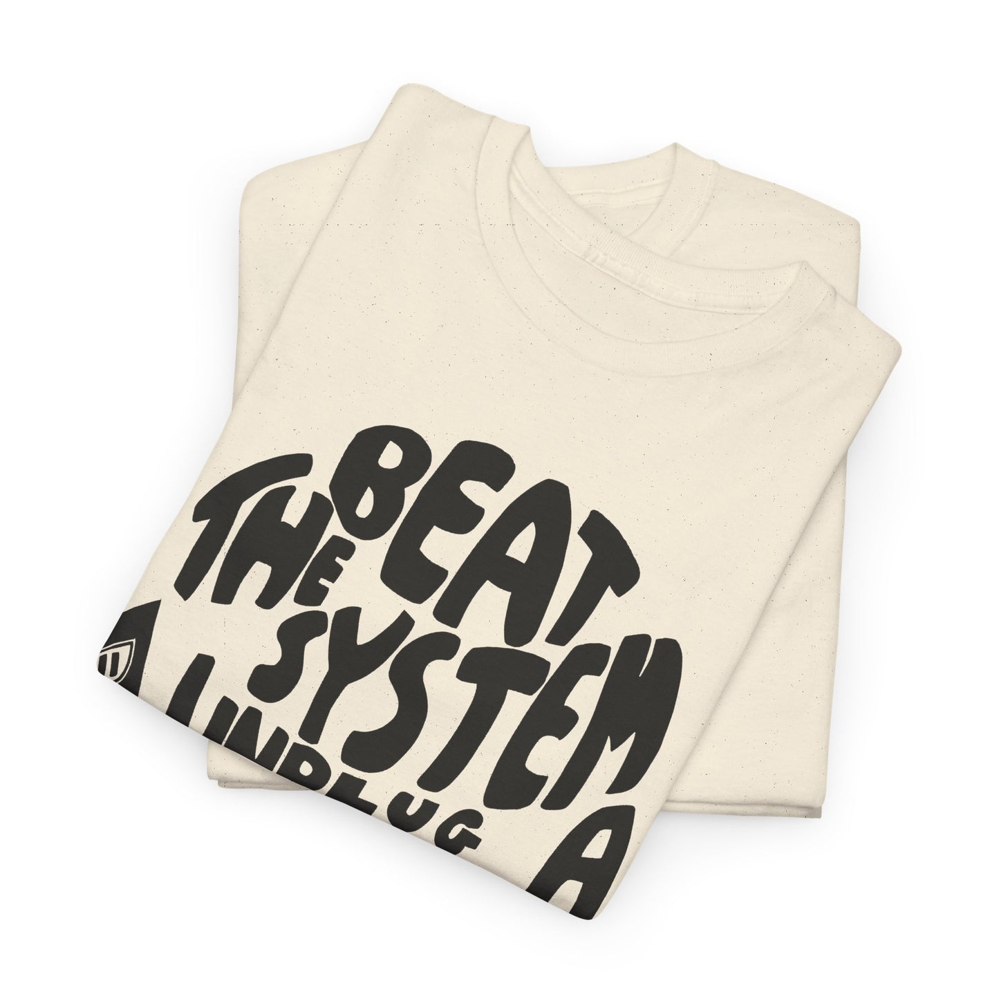 1970s beat the system unplug a computer reproduction tshirt