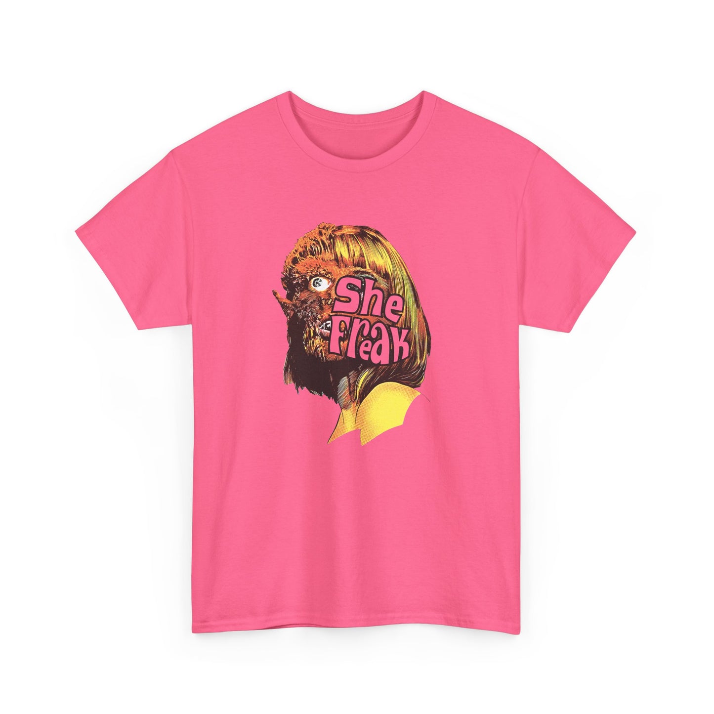 she freak 1967 exploitation horror film comic halftone style tshirt