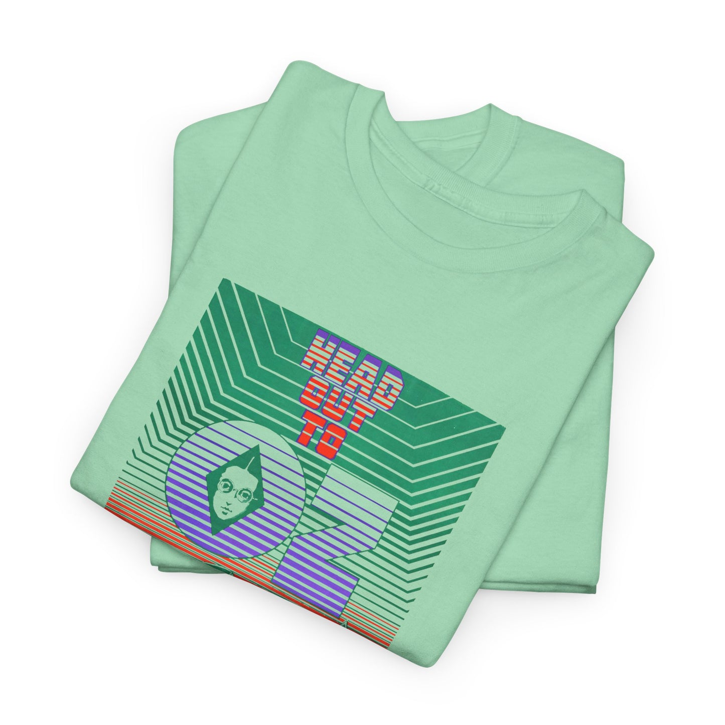 1960s head out to oz psychedelic vintage poster tshirt
