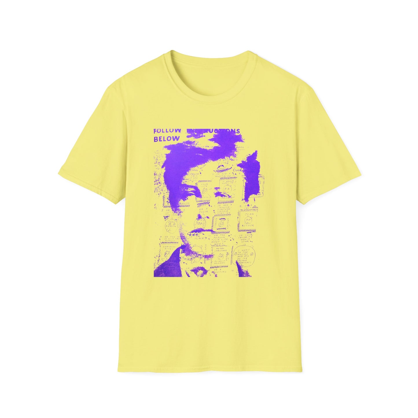 ray johnson arthur rimbaud art in purple tshirt