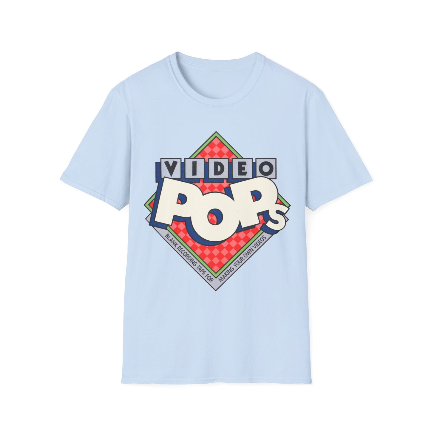 vintage video pops blank tape design tshirt