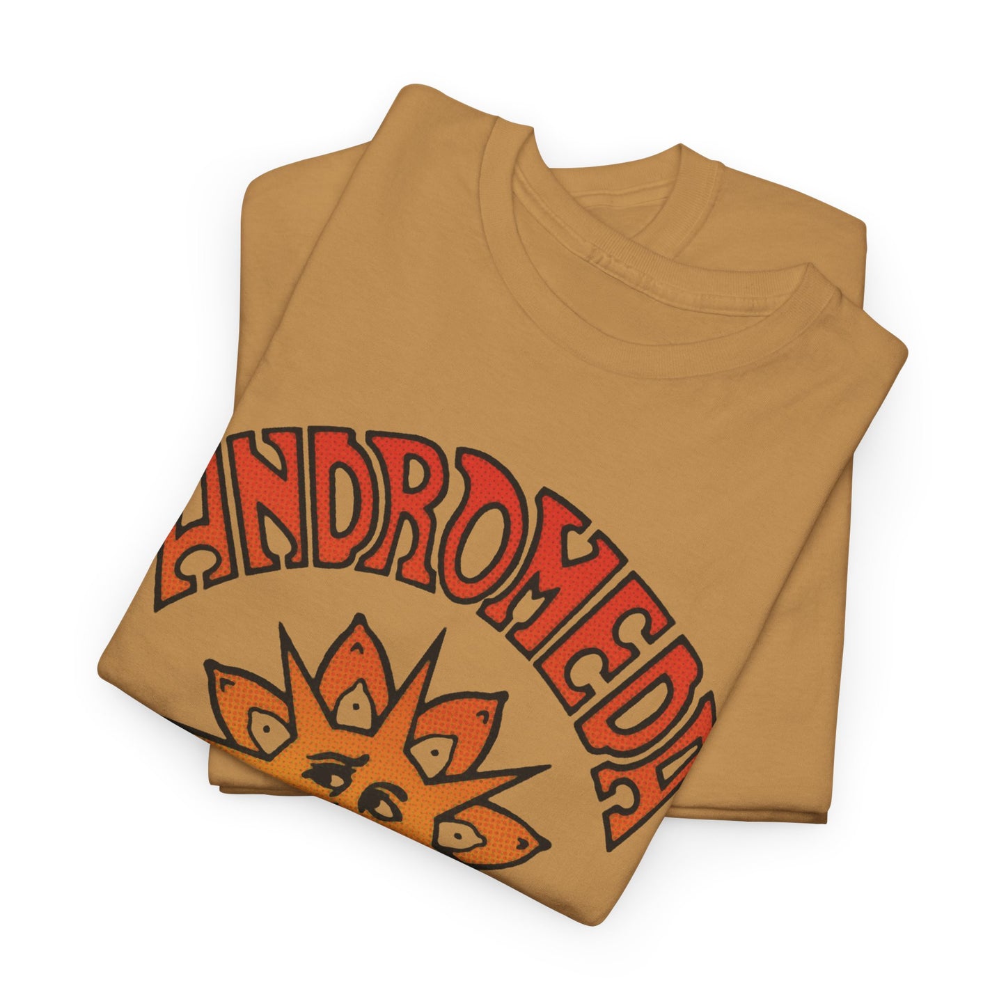1960s english psychedelic rock band andromeda orange variant tshirt