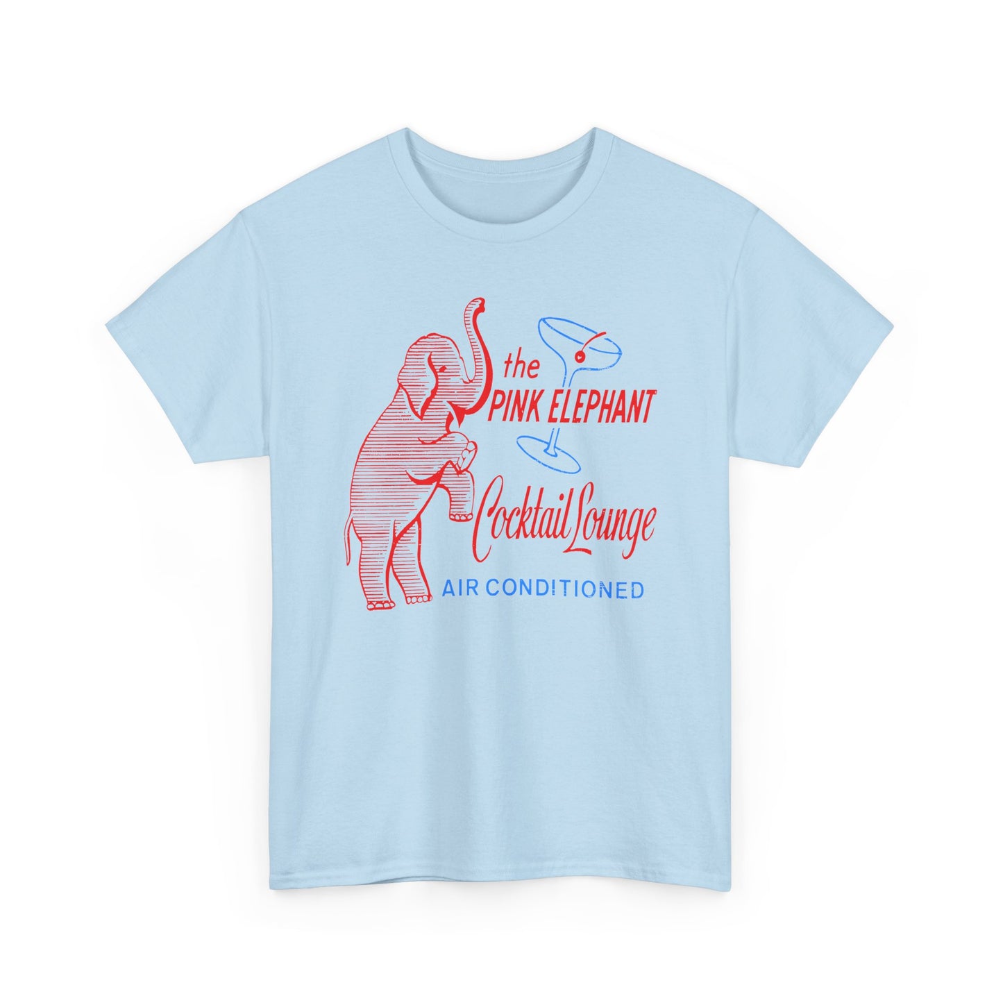 the pink elephant lounge air conditioned cocktail lounge vintage graphic custom edit tshirt