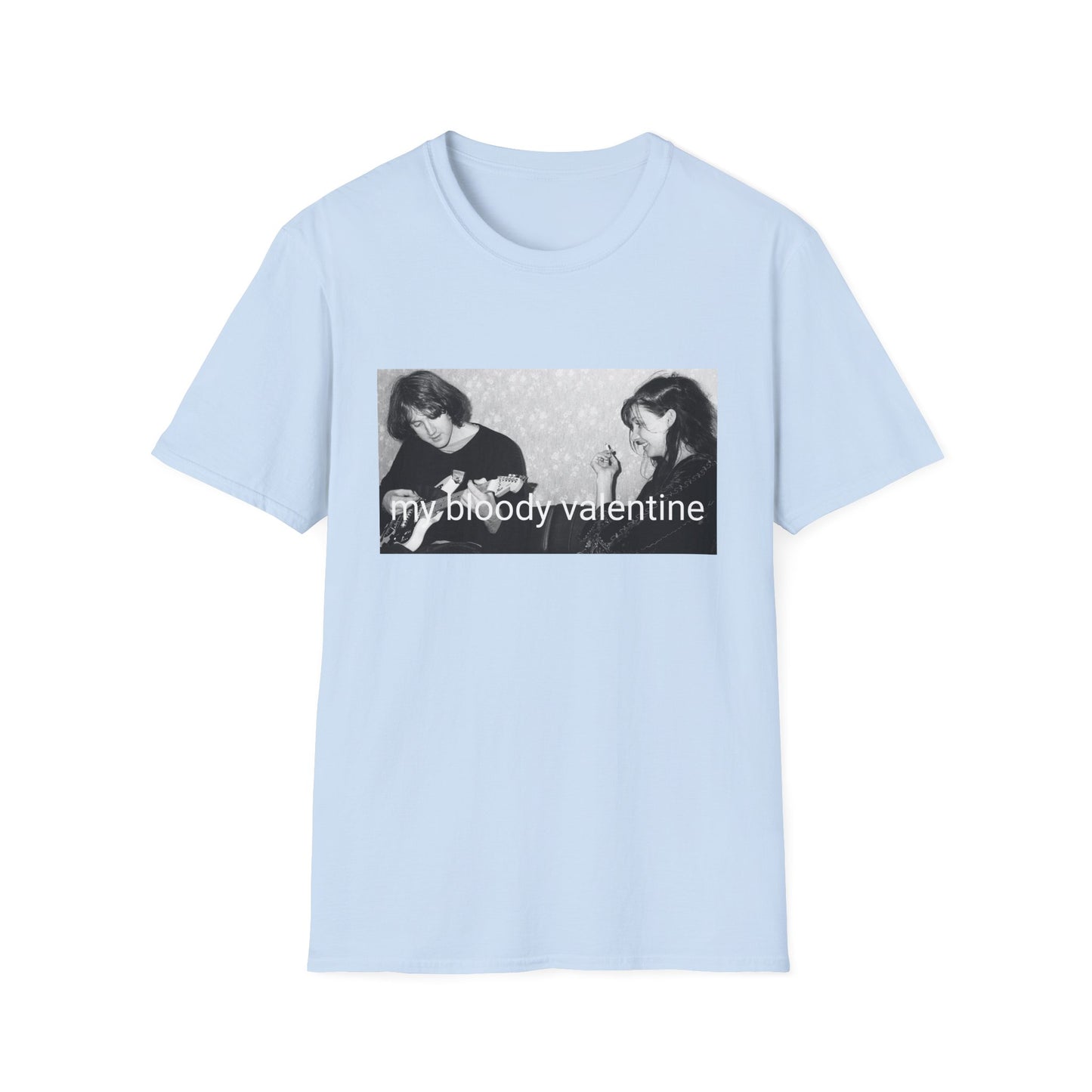 kevin shields and belinda butcher sitting on a couch tshirt
