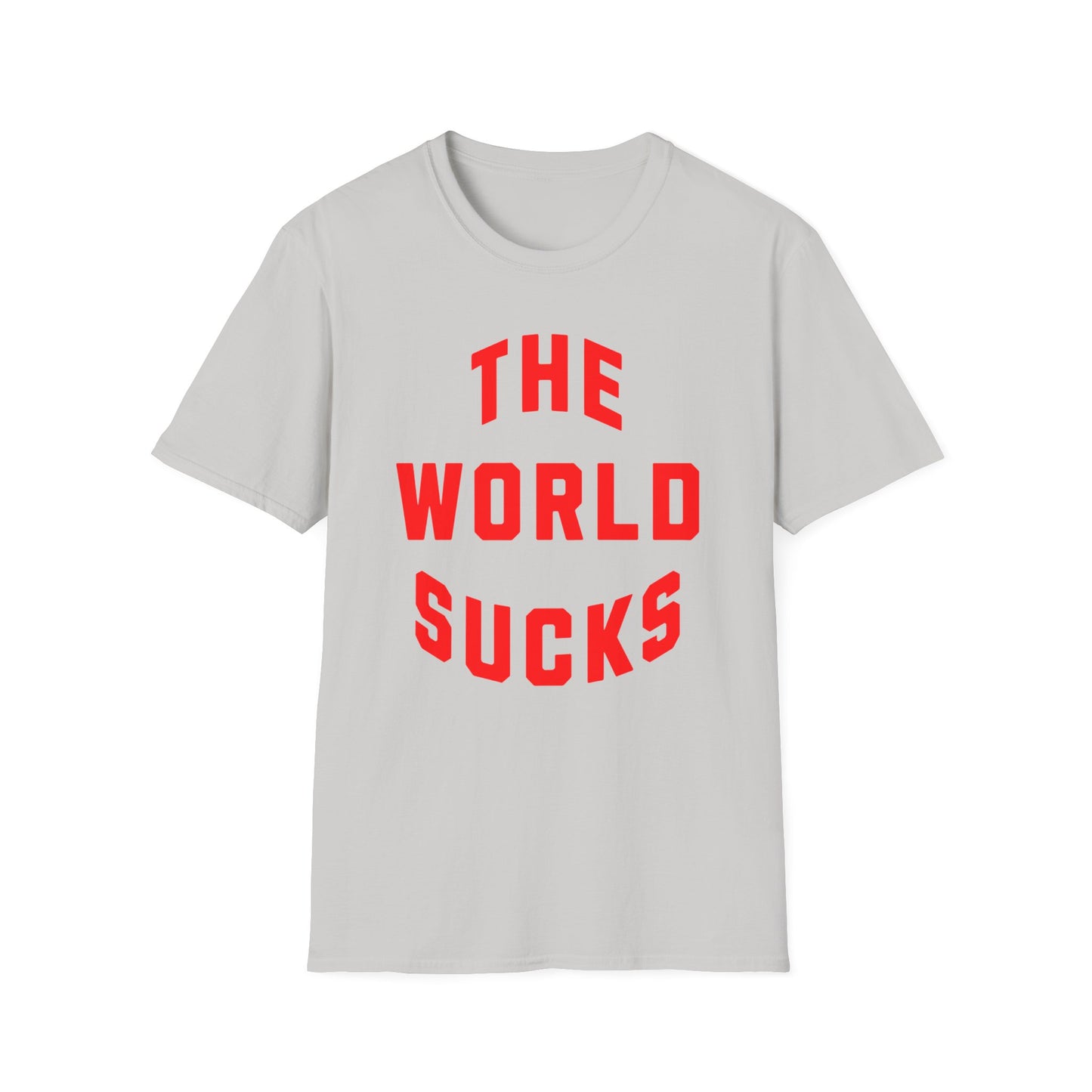 the world sucks in red tshirt