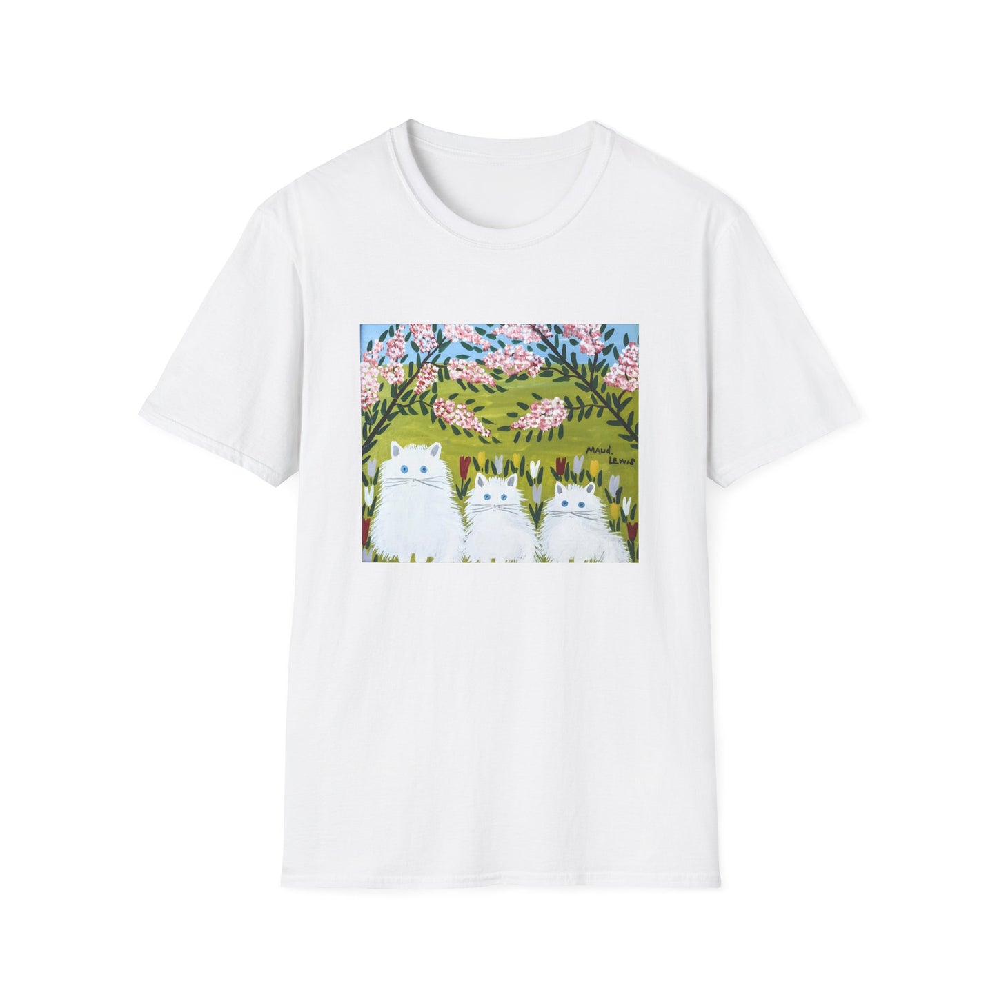 1965 maud lewis painting three white cats tshirt